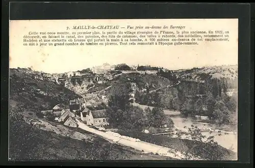 AK Mailly-le-Chateau, Vue prise au-dessus des Barrages