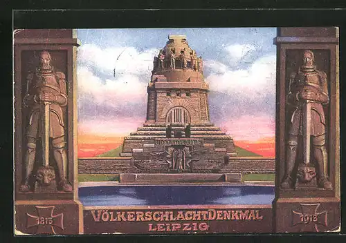 AK Leipzig, zur Weihe des Völkerschlachtdenkmals am 18. Oktober 1913