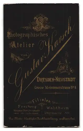 Fotografie Gustav Karsch, Dresden-Neustadt, Grosse Meissenerstrasse 9, Mädchen mit Sonnenhut