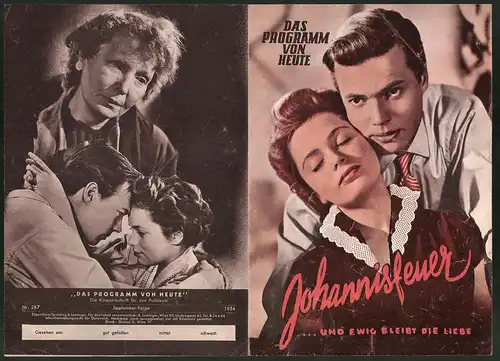 Filmprogramm Programm von Heute Nr. 287, Johannisfeuer, Ulla Jacobsson, Karlheinz Böhm, Regie: Wolfgang Liebeneiner
