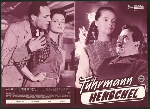 Filmprogramm NFP Nr. 85, Fuhrmann Henschel, Walter Richter, Nadja Tiller, Regie: Josef v. Baky