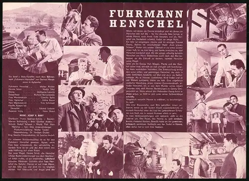 Filmprogramm NFP Nr. 85, Fuhrmann Henschel, Walter Richter, Nadja Tiller, Regie: Josef v. Baky