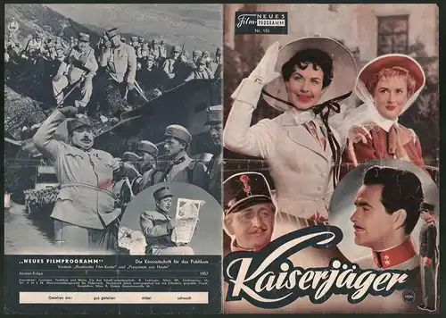 Filmprogramm NFP Nr. 183, Kaiserjäger, Judith Holzmeister, Erika Remberg, Regie: Willi Forst