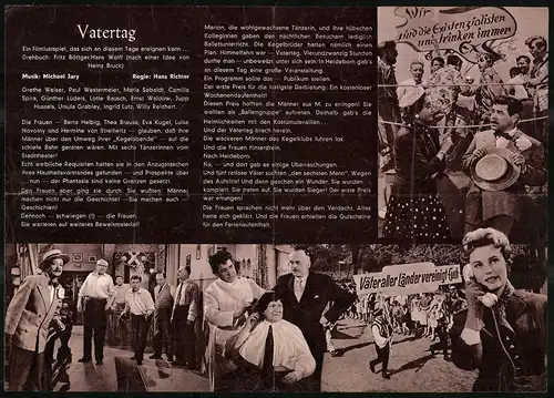 Filmprogramm Programm von Heute Nr. 393, Vatertag, Grethe Weiser, Paul Westermeier, Regie: Hans Richter