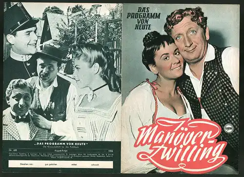 Filmprogramm Programm von Heute Nr. 480, Manöverzwilling, Gunther Philipp, Doris Kirchner, Regie: Hans Quest