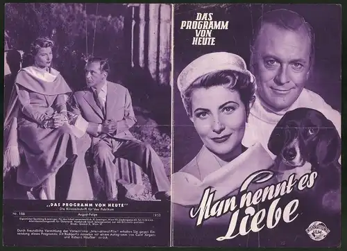 Filmprogramm Programm von Heute Nr. 186, Man nannte es Liebe, Winnie Markus, Curd Jürgens, Regie: John Reinhardt
