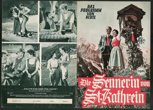 Filmprogramm DPVH, Die Sennerin von St. Kathrein, Anita Gutwell, Rudolf Lenz, Rudolf Carl, Regie Herbert B. Fredersdorf