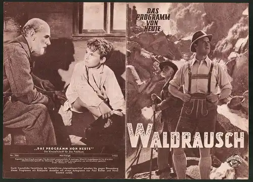 Filmprogramm DPVH, Waldrausch, Paul Richter, Hedwig Bleibtreu, Regie Ludwig Ganghofer