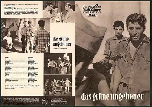 Filmprogramm DNF Nr. 45 /63, Das grüne Ungeheuer, Jürgen Frohriep, Kati Székely, Werner Dissel, Regie Rudi Kurz