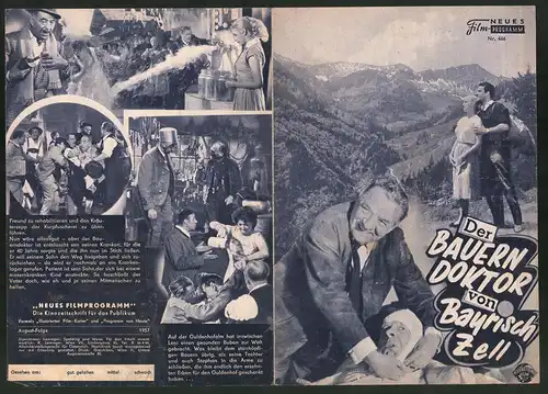 Filmprogramm NFP Nr. 446, Der Bauern Doktor vom Bayrisch Zell, Carl Wery, Jan Hendriks, Regie I. A. Vesely