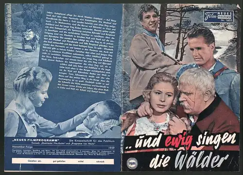 Filmprogramm NFP Nr. 1605, ... und ewig singen die Wälder, Gert Fröbe, Carl Lange, Hansjörg Felmy, Regie Paul May