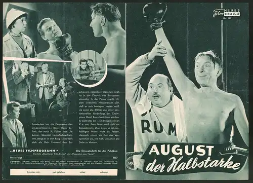 Filmprogramm NFP Nr. 281, August der Halbstarke, Ernst Waldow, Jane Tilden, Josef Meinrad, Regie Hans Wolff