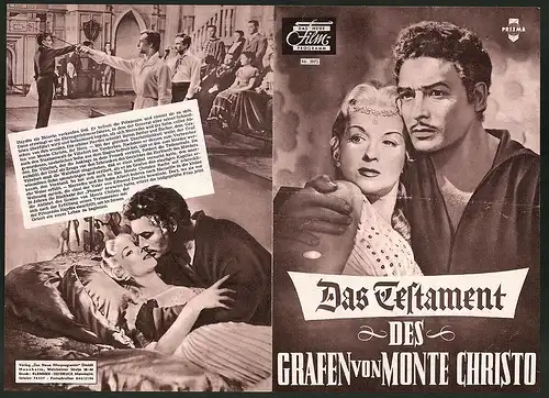 Filmprogramm DNF Nr. 3975, Das Testament des Grafen von Monte Christo, Jorge Mistral, Regie Leon Klimovsky