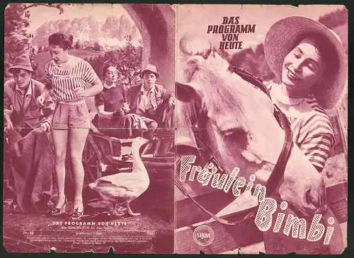 Filmprogramm Programm von Heute Nr. 43, Fräulein Bimbi, Hannelore Schroth, Hans Holt, Regie: Akos v. Rathany