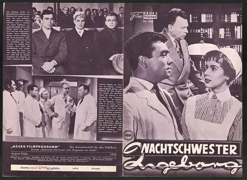 Filmprogramm DNF Nr. 948, Nachtschwester Ingeborg, Ewald Balser, Claus Biederstaedt, Regie: Geza von Cziffra