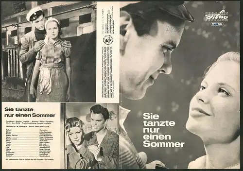 Filmprogramm PFP Nr. 120 /65, Sie tanzte nur einen Sommer, Folke Sundquist, Ulla Jacobsson, Regie: Arne Mattsson