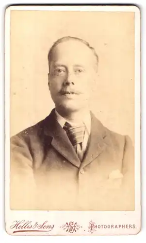 Fotografie Hellis & Sons, London-W, 211 & 213, Regent Street, Portrait stattlicher Herr im Anzug mit Krawatte