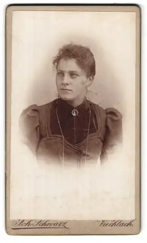 Fotografie Johann Schwarz, Viechtach, Portrait junge Dame im modischen Kleid