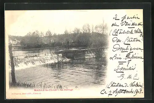 AK Mailly-la-Ville, Le Barrage