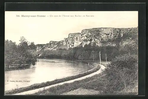 AK Merry-sur-Yonne, Un Coin de l`Yonne aux Roches du Saussois
