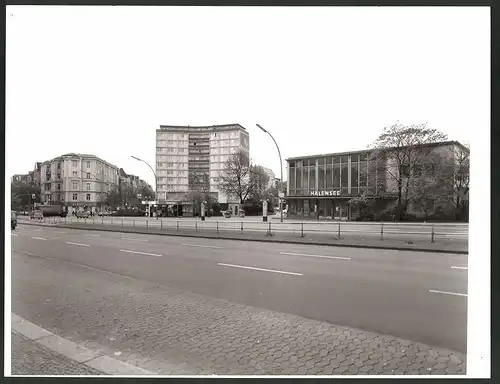 Fotografie K.P. Petersen, Berlin, Ansicht Berlin-Halensee, S-Bahnhof Halensee, Kurfürstendamm, Grossformat 30 x 23cm