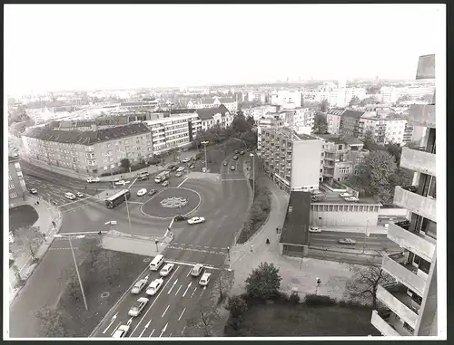 Fotografie K.P. Petersen, Berlin, Ansicht Berlin-Halensee, Kurfürstendamm - Rathenauplatz, Panorama, 30 x 23cm