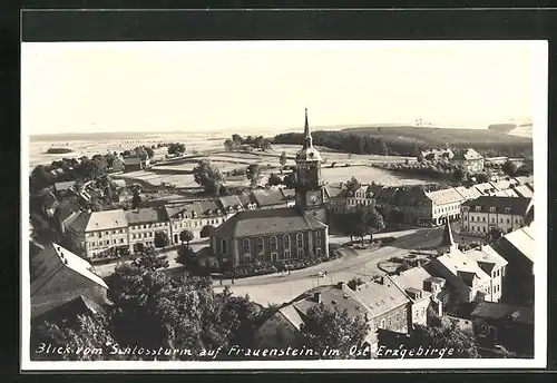 AK Frauenstein /Erzgeb., Ortsansicht vom Schlossturm
