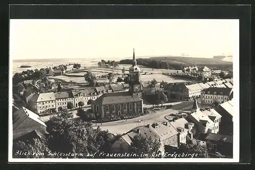 AK Frauenstein /Erzgeb., Ortsansicht vom Schlossturm
