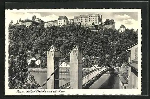AK Passau, Luitpoldbrücke und Oberhaus