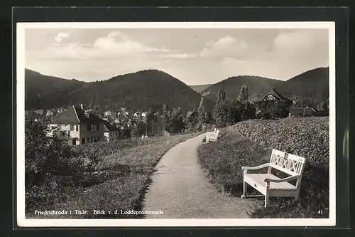 AK Friedrichroda /Thür., Blick von der Loddepromenade