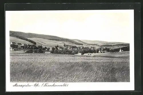 AK Marxgrün /Ofr., Ortsansicht über ein Getreidefeld