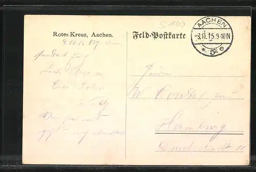 Künstler-AK Aachen, Teilansicht, Rathaus