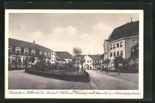 AK Neustadt /Waldnaab, Kinderheim Wöllershof, Innenhof mit Verwaltungs- und Wirtschaftsgebdäuden