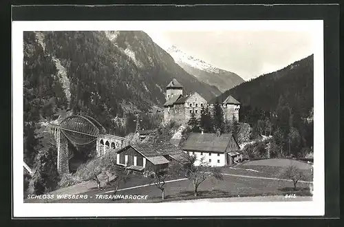 AK Strengen, Trisannabrücke und Schloss Wiesberg