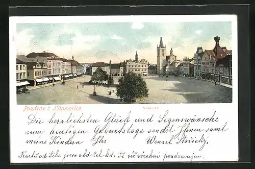 Künstler-AK Leitmeritz / Litomerice, Namesti