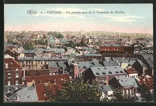 AK Verviers, Vue générale prise de la Promenade des Récollets