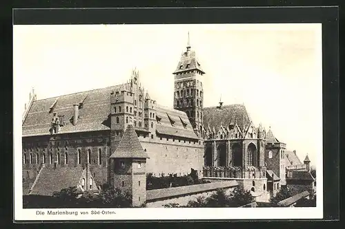 AK Marienburg / Malbork, Die Marienburg von Süd-Osten