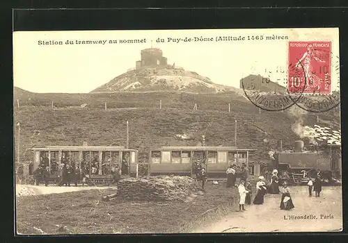 AK Puy-de-Dôme, Station du tramway au sommet, Bergbahn