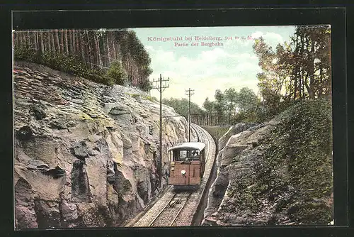 AK Königstuhl b. Heidelberg, Partie der Bergbahn