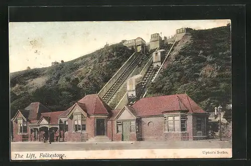 AK Folkestone, The Lift, Bergbahn