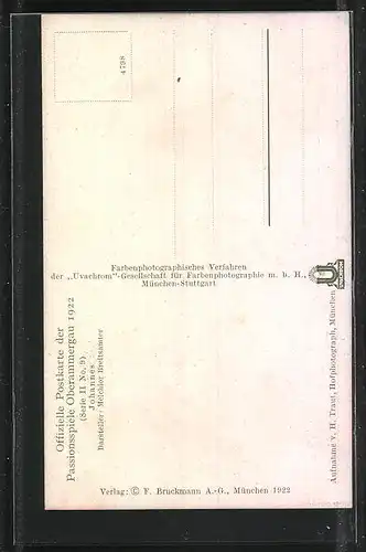 AK Oberammergau, Passionsspiele 1922, Johannes, Darsteller: Melchior Breitsamter