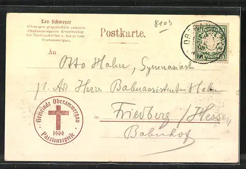 AK Oberammergau, Passionsspiele 1900, Christus von Herodes