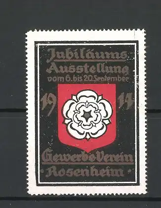 Reklamemarke Rosenheim, Jubiläums-Ausstellung 1914, Wappen des Gewerbevereins