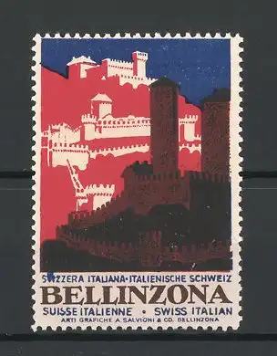 Reklamemarke Bellinzona, Stadtansicht