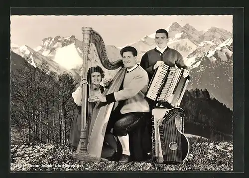 AK Musikertrio Höpperger vor Bergpanorama