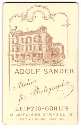 Fotografie Adolf Sander, Leipzig-Gohlis, Leipzigerstr. 12, Ansicht Leipzig-Gohlis, Atelier für Photografie Kessler