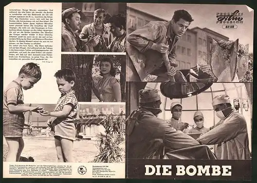 Filmprogramm PFP Nr. 87 /58, Die Bombe, Zdenek Stepanek, Svetla Amortova, Regie: Jaroslav Balik