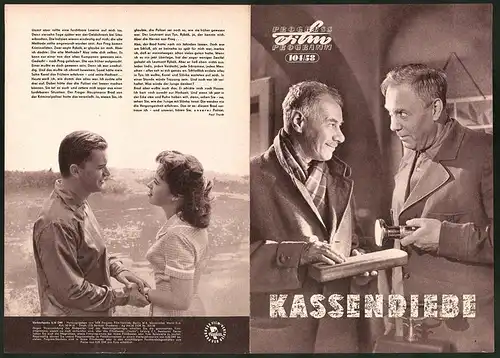 Filmprogramm PFP Nr. 104 /58, Kassendiebe, Ladislav Pesek, Rudolf Hrusinsky, Regie: Pavel Blumenfeld