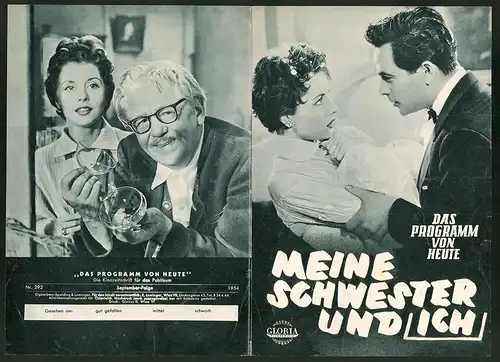 Filmprogramm Programm von Heute Nr. 292, Meine Schwester und Ich, Sonja Ziemann, Adrian Hoven, Regie: Paul Martin