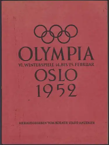 Sammelalbum 50 Bilder, Olympia VI. Winterspiele Oslo 1952, Skispringen, Eishockey, Eiskunstlauf, Bob
